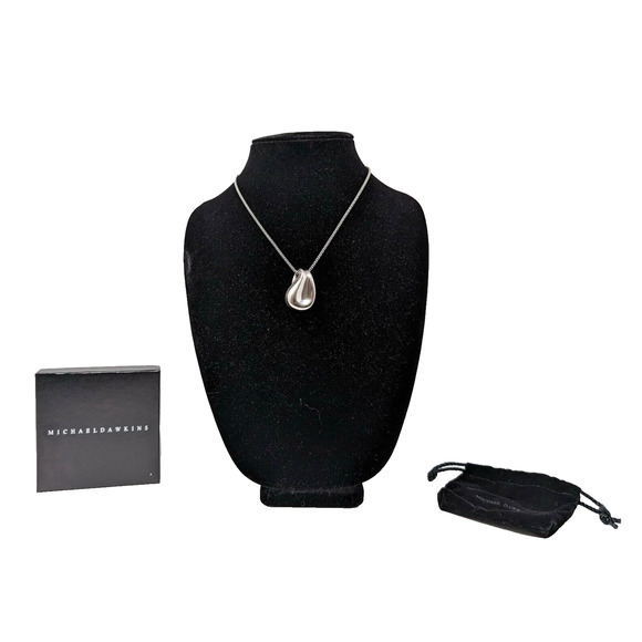 Michael Dawkins Starry Night Sterling Silver Teardrop Pendant Enhancer Necklace - Picture 1 of 10